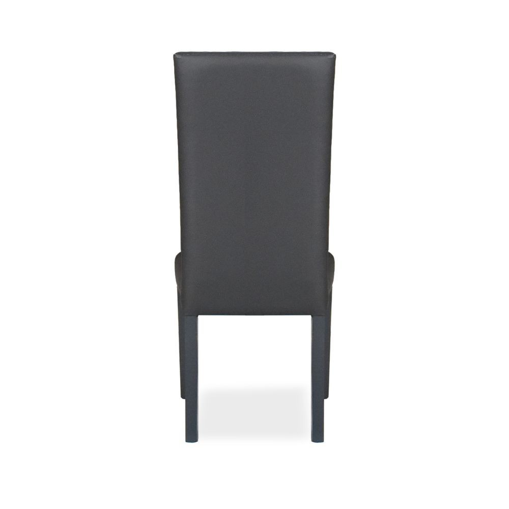 Sedia Nancy in ecopelle grigia antracite con gambe in tinta 2 pezzi