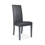 Sedia Nancy in ecopelle grigia antracite con gambe in tinta 2 pezzi