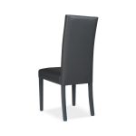 Sedia Nancy in ecopelle grigia antracite con gambe in tinta 2 pezzi