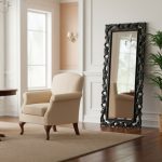 Specchiera Anna in espanso con cornice nero lucido