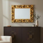 Specchiera Madrid con decoro in stile barocco oro