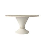 Tavolino da salotto Lepper con piano travertino e base cashmere