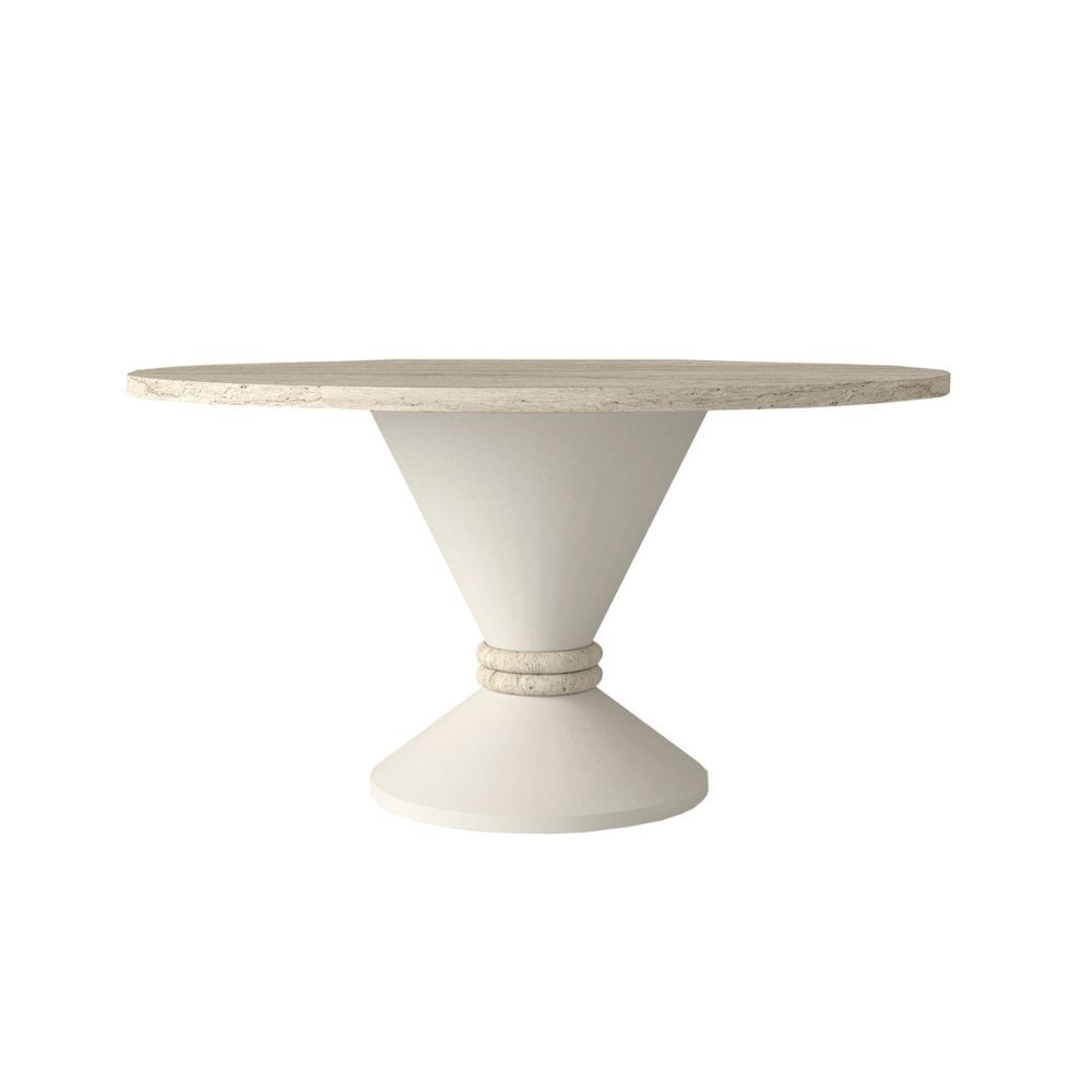 Tavolino da salotto Lepper con piano travertino e base cashmere