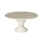 Tavolino da salotto Lepper con piano travertino e base cashmere