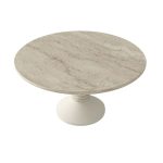 Tavolino da salotto Lepper con piano travertino e base cashmere