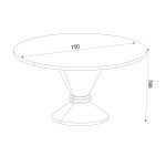 Tavolino da salotto Lepper con piano travertino e base cashmere