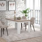 Tavolo allungabile Forma con piano in rovere e struttura bianca