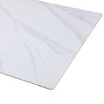 Tavolo fisso Hunter con piano in ceramica effetto marmo bianco opaco e gambe bianche