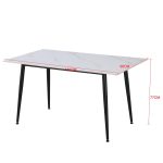 Tavolo fisso Kilo 160x90 cm. con piano in ceramica effetto marmo nero con venature oro opaco e gambe nere