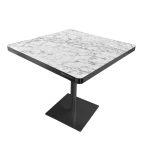 Tavolo quadrato Key 80x80 base nera e piano effetto marmo