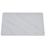 Tavolo rettangolare fisso Megalit con piano in ceramica bianco lucido e struttura in metallo nero