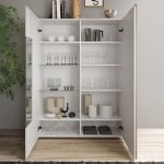 Vetrina Sabry 2 ante bianco lucido rovere Kadiz