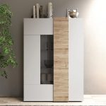 Vetrina Sabry 2 ante bianco lucido rovere Kadiz