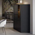 Vetrina credenza Alce 2 ante nero