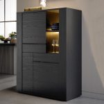Vetrina credenza Alce 2 ante nero