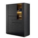 Vetrina credenza Alce 2 ante nero