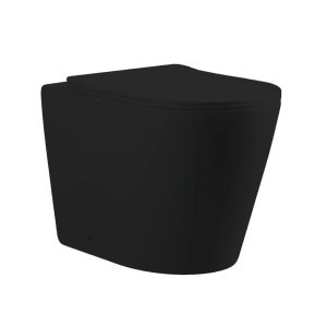 WC a pavimento YJ-3380MB in nero opaco smaltato 36x56x40 cm.
