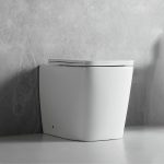 WC filo muro FT54D a pavimento in ceramica bianco 54x36x41.5H cm.