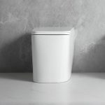 WC filo muro FT54D a pavimento in ceramica bianco 54x36x41.5H cm.