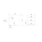 WC filo muro FT54D a pavimento in ceramica bianco 54x36x41.5H cm.