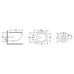 WC sospeso YJ-2381MB 36.5x48.5x36.5 cm nero opaco smaltato