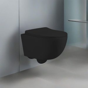 WC sospeso YJ-2381MB 36.5x48.5x36.5 cm nero opaco smaltato