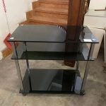 Tavolino In Vetro Rotelle Nero USATO 1128/U