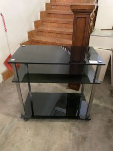 Tavolino In Vetro Rotelle Nero USATO 1128/U