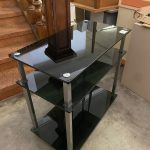 Tavolino In Vetro Rotelle Nero USATO 1128/U