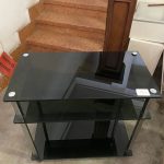 Tavolino In Vetro Rotelle Nero USATO 1128/U