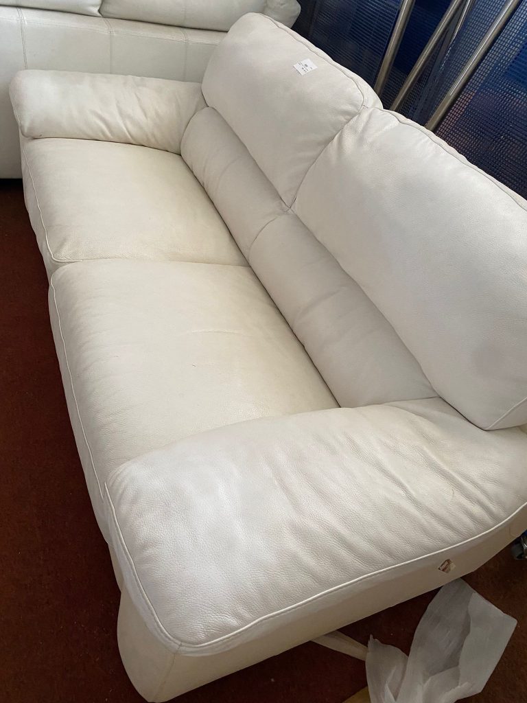 Divano 3 Posti Usato In Pelle Bianco  USATO 1548/U