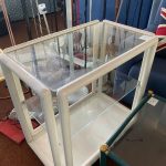 Tavolino In Vetro Con Ripiano Su Ruote  USATO 1561/U