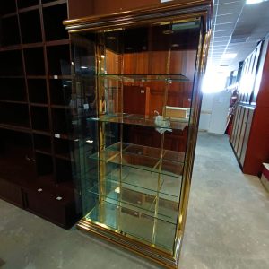 Vetrina In Legno Con Vetro, Specchio E Luci Usata 3614/u