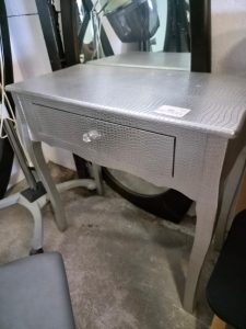 Consolle Argentato Da Ingresso Con Gambe Curvate Usato 840