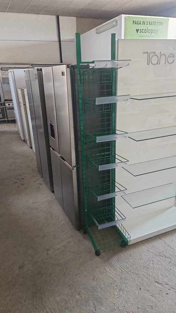 Espositore In Metallo Verde Su Ruote Nuovo 3920/U