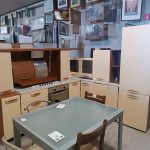 Mobile cucina usata completa di elettrodomestici: piano cottura, forno, lavastoviglie, cappa e frigorifero da incasso USATA 954