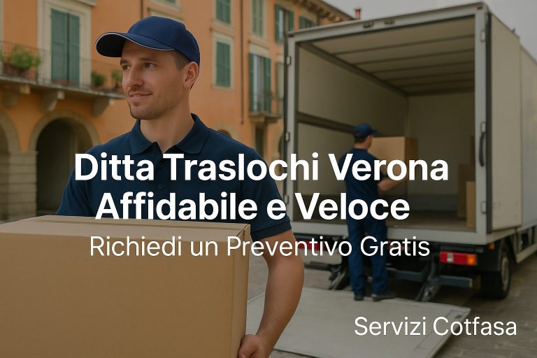 Ditta Traslochi Verona Affidabile e Veloce: Richiedi un Preventivo Gratis