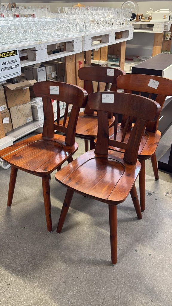Set 4 Sedie in Legno Stile Rustico – Usate – Cod. 431, 432, 433, 434