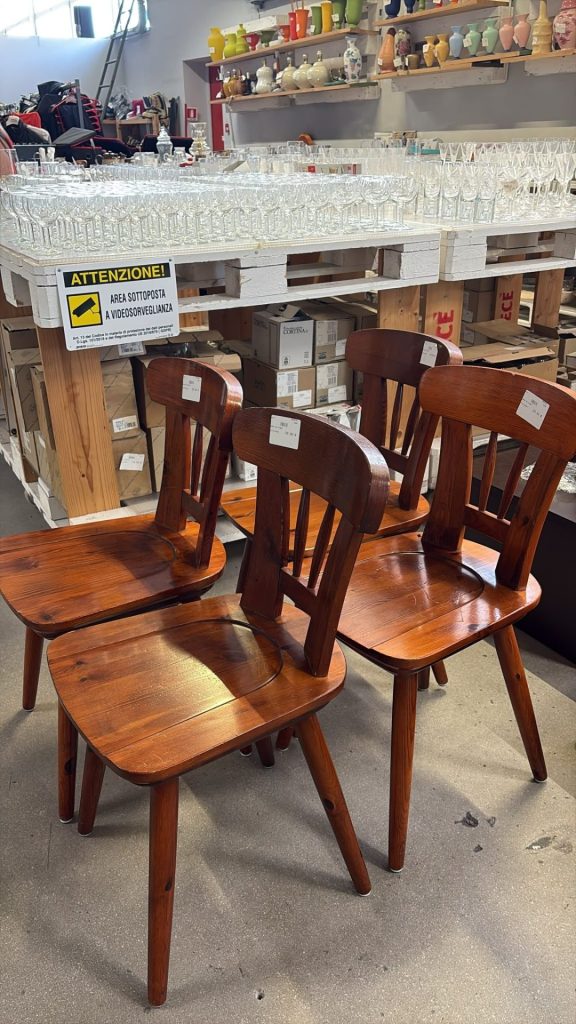 Set 4 Sedie in Legno Stile Rustico – Usate – Cod. 431, 432, 433, 434