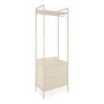 Appendiabiti multifunzione Dhaka41A con 2 cassetti con struttura in metallo beige