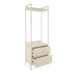 Appendiabiti multifunzione Dhaka41A con 2 cassetti con struttura in metallo beige