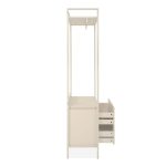 Appendiabiti multifunzione Dhaka41A con 2 cassetti con struttura in metallo beige