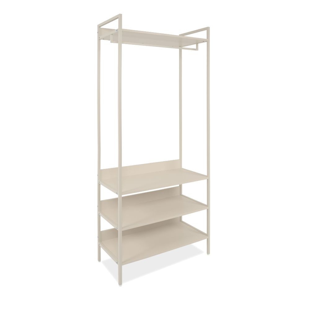 Appendiabiti multifunzione Dhaka41B con 3 ripiani con struttura in metallo beige