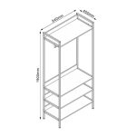 Appendiabiti multifunzione Dhaka41B con 3 ripiani con struttura in metallo beige
