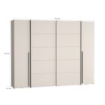 Armadio Callia con 2 ante battenti e 2 ante scorrevoli colore cashmere 270.3x61.2xH210.5 cm.