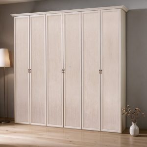 Armadio Epoca 6 ante battenti cassa e frontali in patinato beige