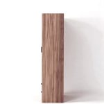 Armadio H 210 cm. 2 ante con 2 cassetti con cassa noce naturale e ante cashmere