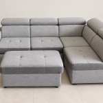 Divano Letto Angolare Con Pouf Laterali Usato 1096