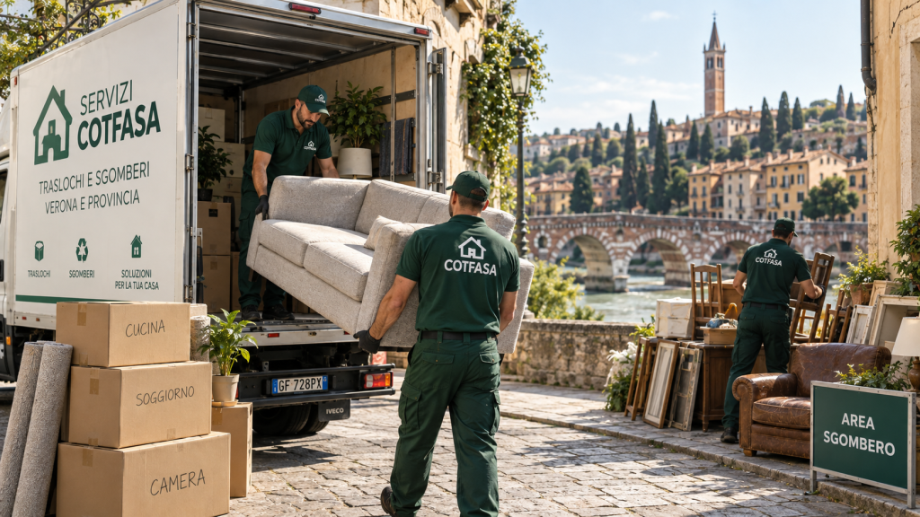 Trasloco e sgombero insieme a Verona: quando conviene organizzare un unico intervento