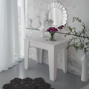 Consolle allungabile Petra con 6 allunghe colore bianco rustika